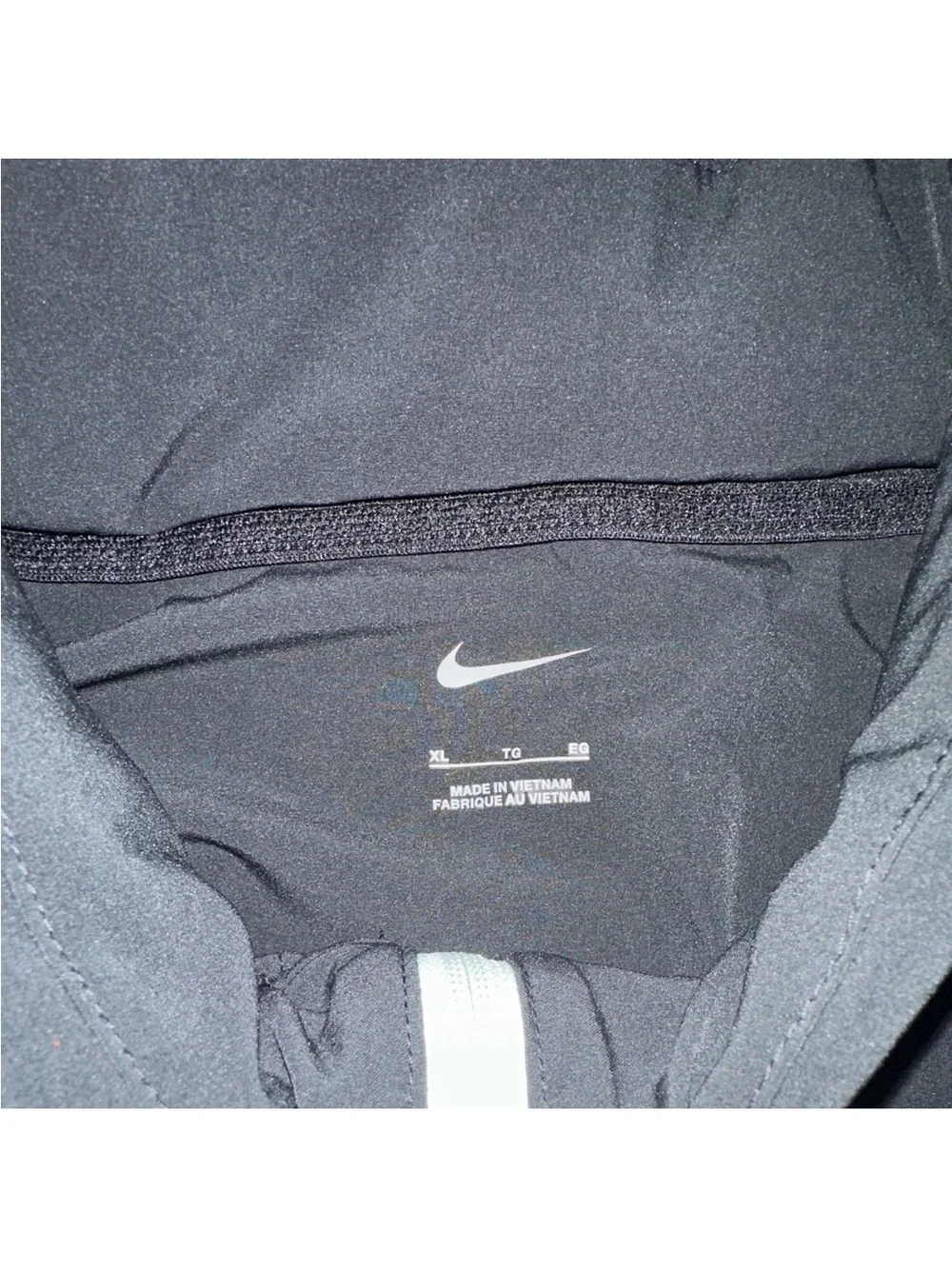 Nike Men’s XL Black Packable Hood Half Zip Coach Jacket Long Sleeve Gym Training